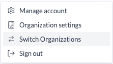 Organization switcher